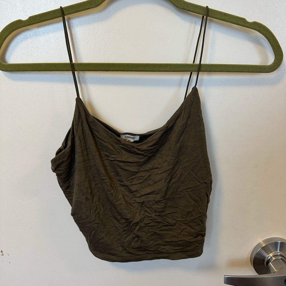 Garage Army Green Crop Top